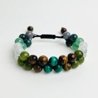 دستبند دولایه مرواریدی عنصر چوب