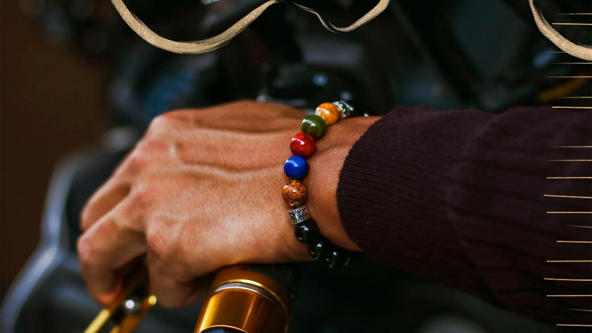 دستبند 7 چاکرای مردانه