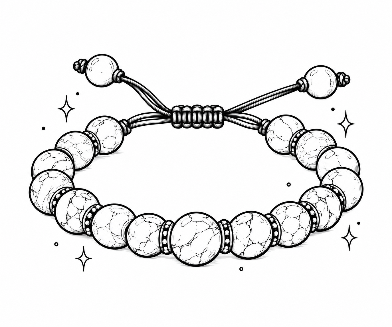 Monochrome Beaded Bracelet Illustration