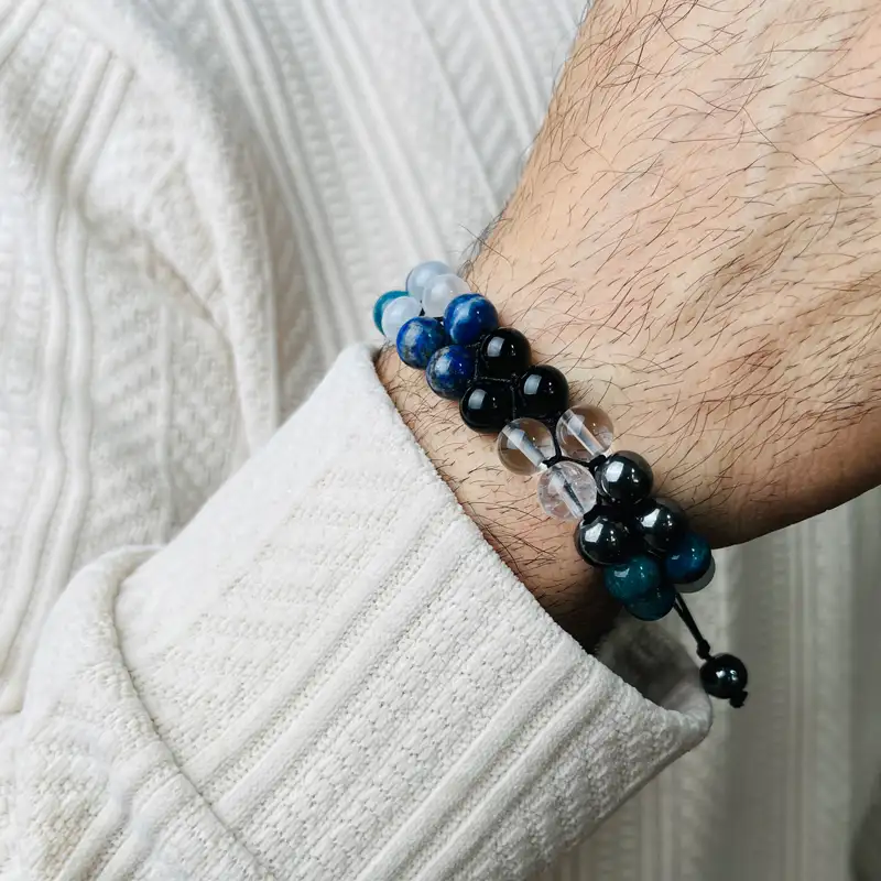 دستبند دولایه مرواریدی عنصر آب