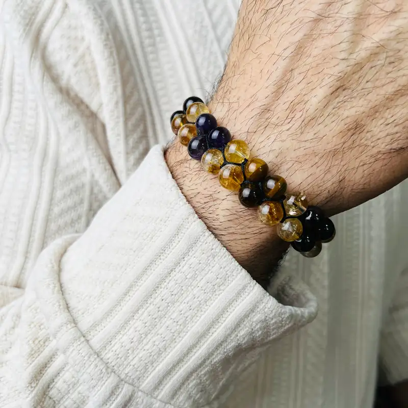 دستبند دولایه مرواریدی عنصر خاک