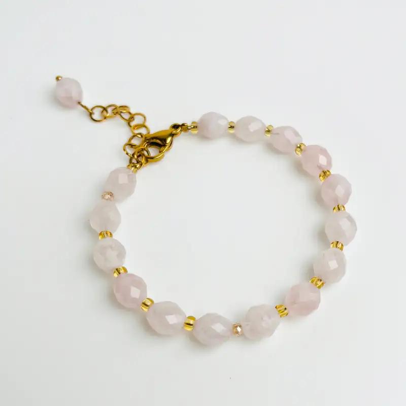 دستبند رزکوارتز تراش جواهری