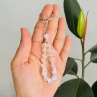 مینی تسبیح کوارتز شفاف و سلنایت