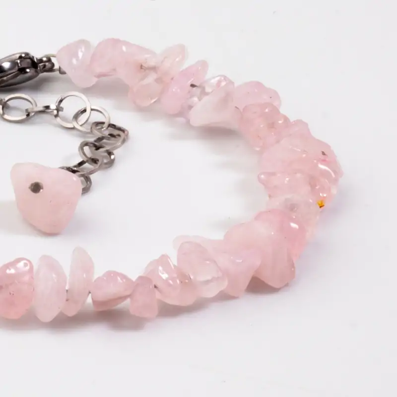 دستبند چیپسی رز کوارتز